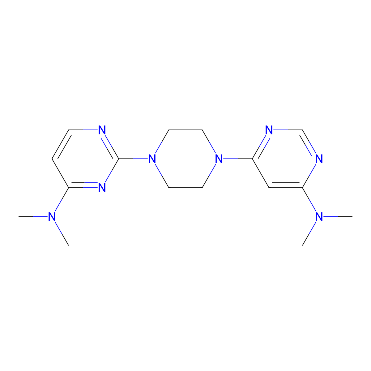 2-{4-[6-(dimethylamino)pyrimidin-4-yl]piperazin-1-yl}-N,N-dimethylpyrimidin-4-amine molecular structure, CAS 2741939-22-8