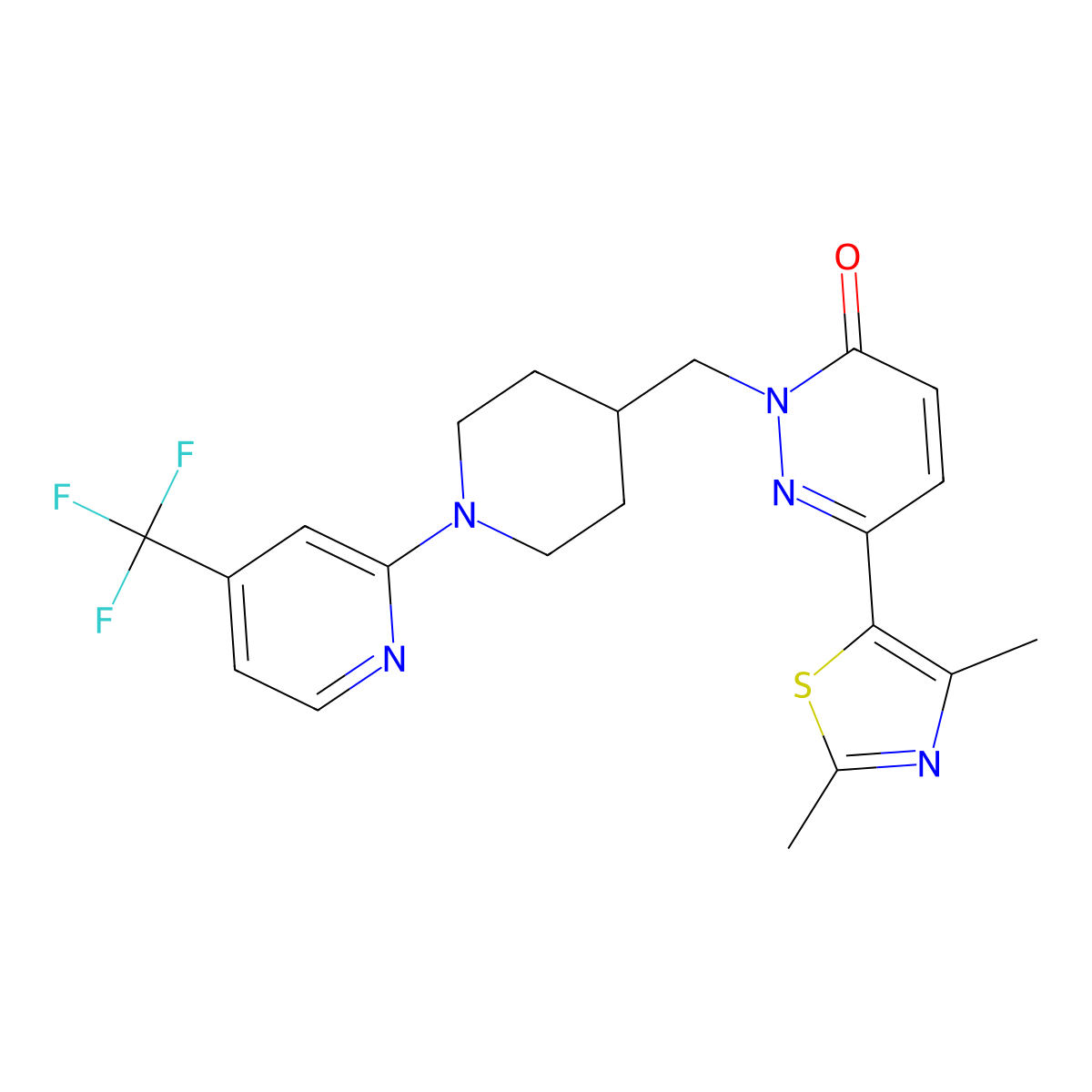 6-(2,4-Dimethyl-1,3-thiazol-5-yl)-2-({1-[4-(trifluoromethyl)pyridin-2-yl]piperidin-4-yl}methyl)-2,3-dihydropyridazin-3-one molecular structure, CAS 2741939-35-3