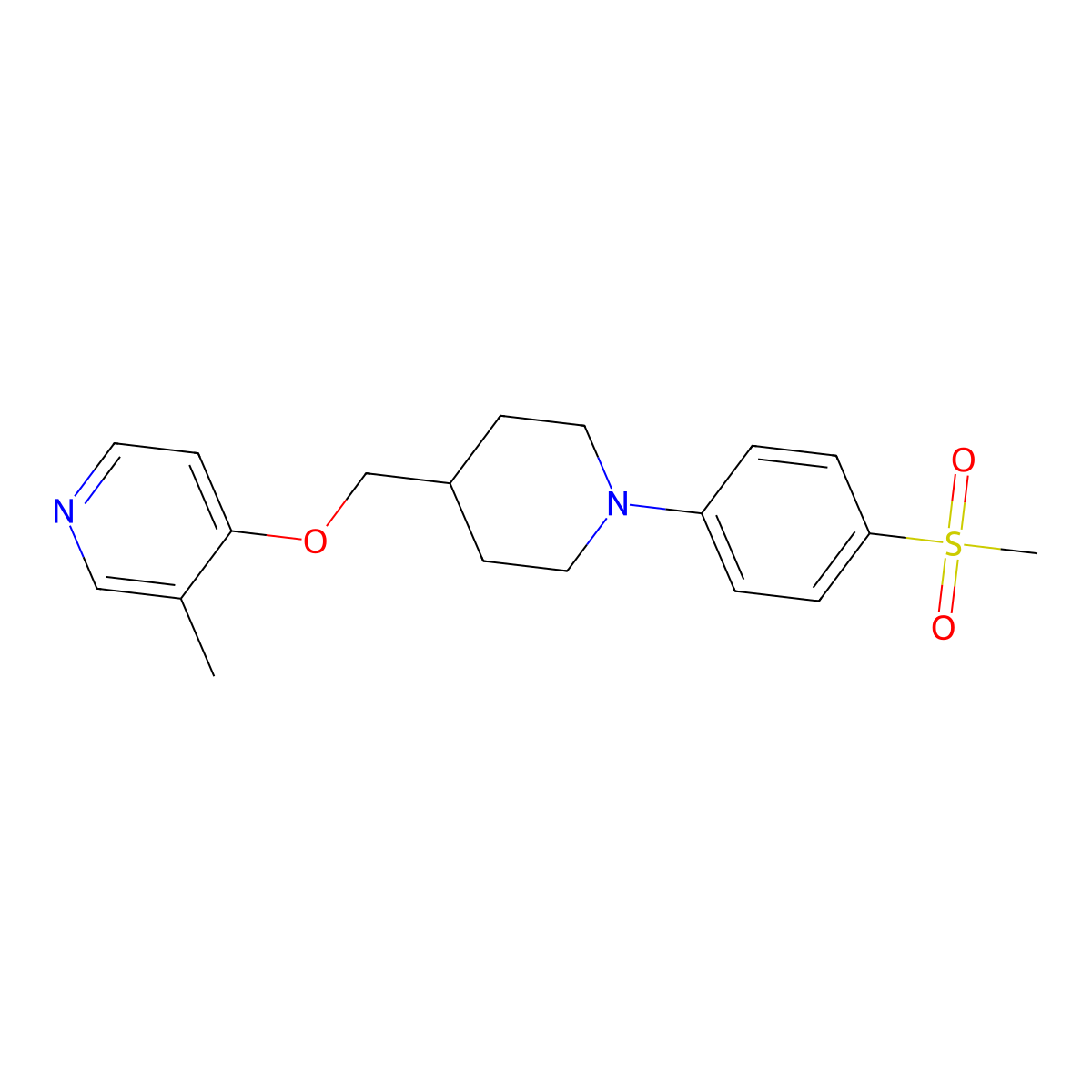 4-{[1-(4-Methanesulfonylphenyl)piperidin-4-yl]methoxy}-3-methylpyridine molecular structure, CAS 2741939-56-8