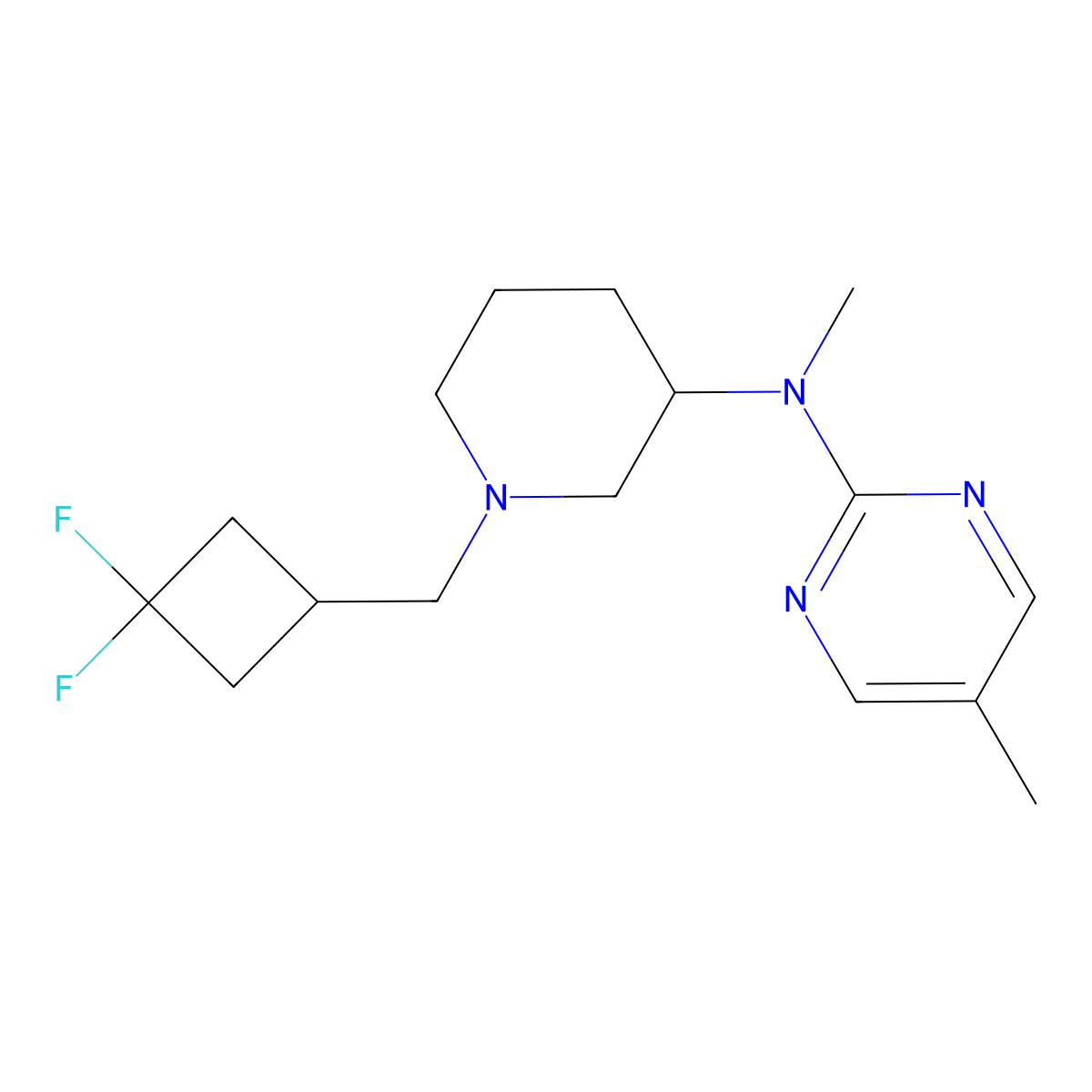 N-{1-[(3,3-difluorocyclobutyl)methyl]piperidin-3-yl}-N,5-dimethylpyrimidin-2-amine molecular structure, CAS 2741939-57-9