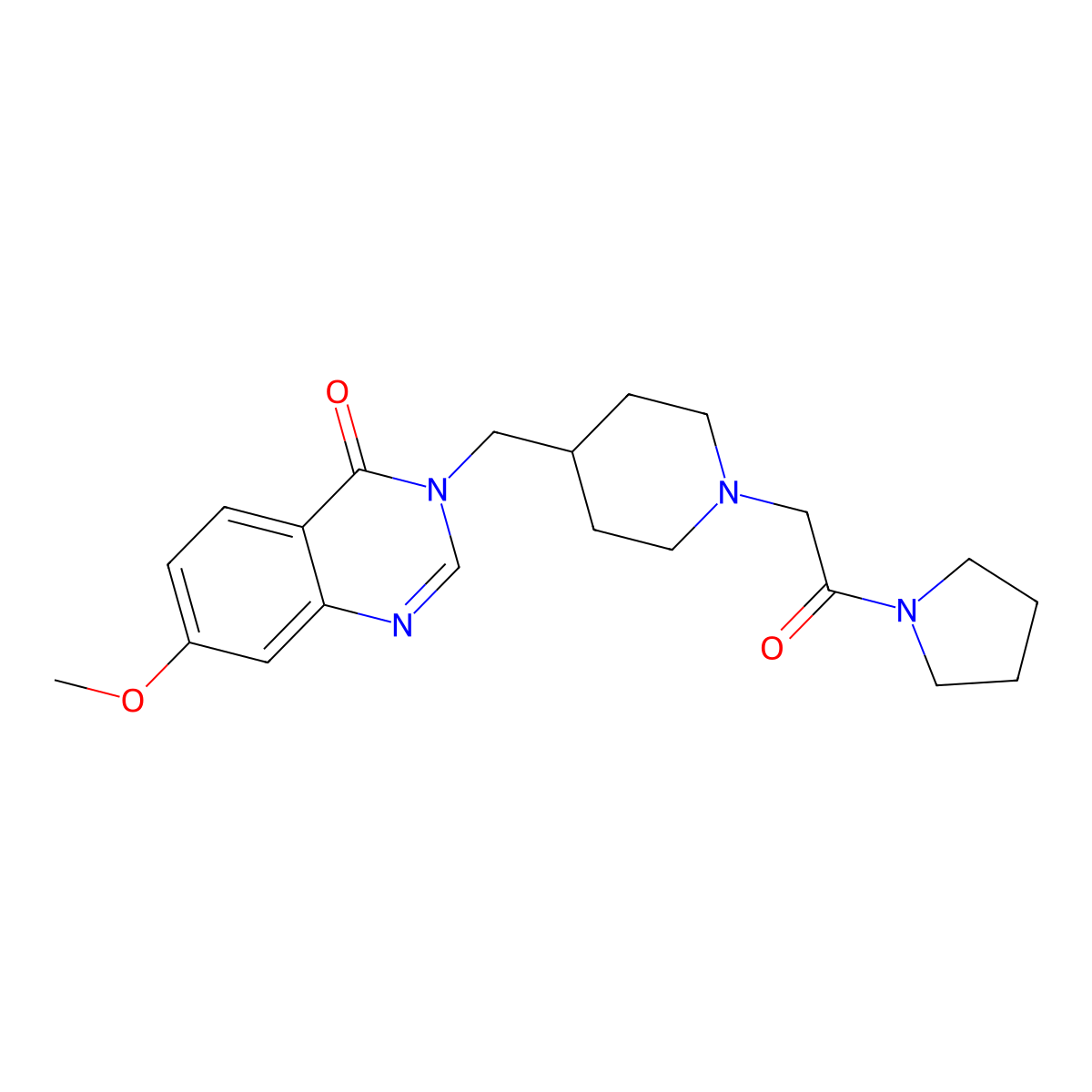 7-Methoxy-3-({1-[2-oxo-2-(pyrrolidin-1-yl)ethyl]piperidin-4-yl}methyl)-3,4-dihydroquinazolin-4-one molecular structure, CAS 2741939-67-1