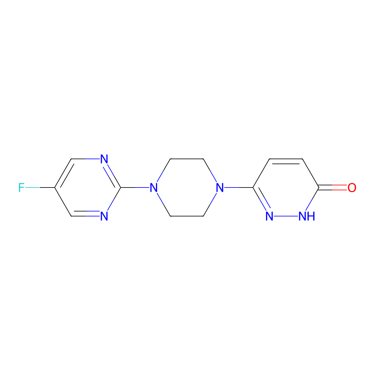 6-[4-(5-Fluoropyrimidin-2-yl)piperazin-1-yl]pyridazin-3-ol molecular structure, CAS 2741939-68-2