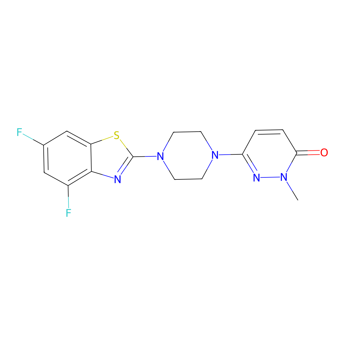 6-[4-(4,6-Difluoro-1,3-benzothiazol-2-yl)piperazin-1-yl]-2-methyl-2,3-dihydropyridazin-3-one molecular structure, CAS 2741939-74-0