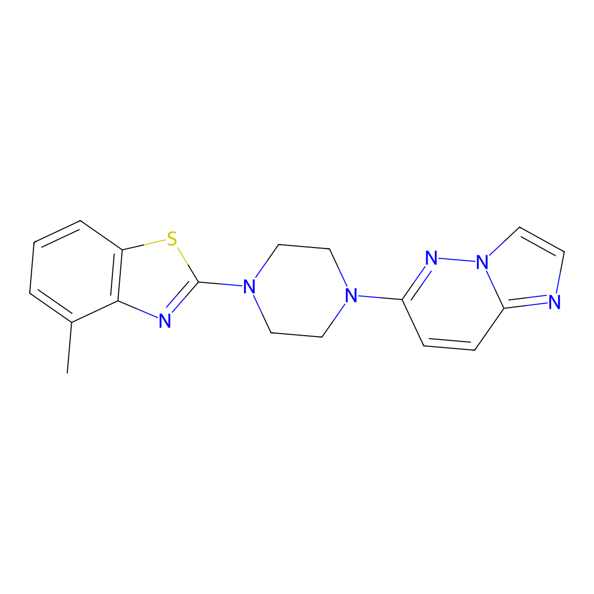 2-(4-{Imidazo[1,2-b]pyridazin-6-yl}piperazin-1-yl)-4-methyl-1,3-benzothiazole molecular structure, CAS 2741939-84-2