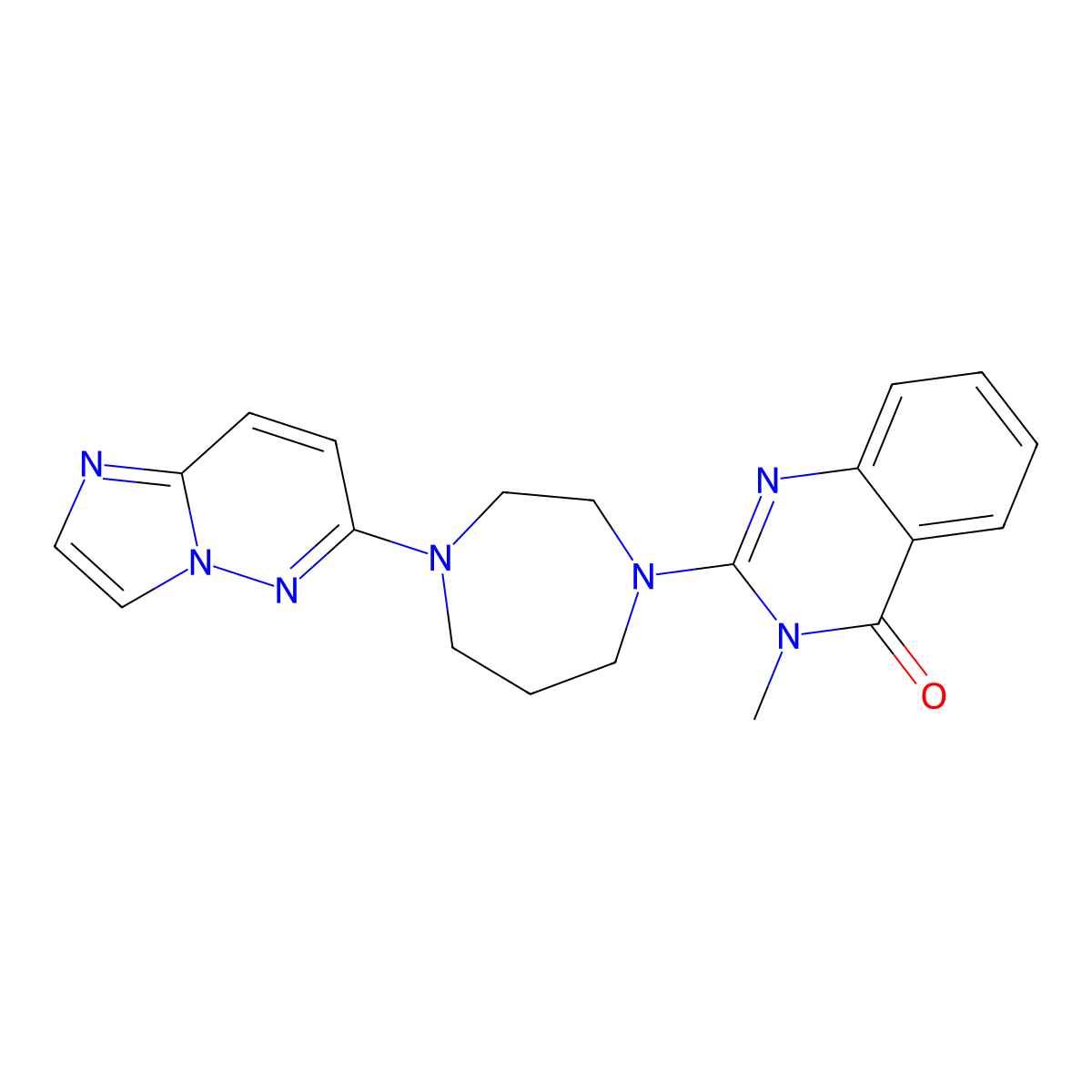 2-(4-{Imidazo[1,2-b]pyridazin-6-yl}-1,4-diazepan-1-yl)-3-methyl-3,4-dihydroquinazolin-4-one molecular structure, CAS 2741939-86-4