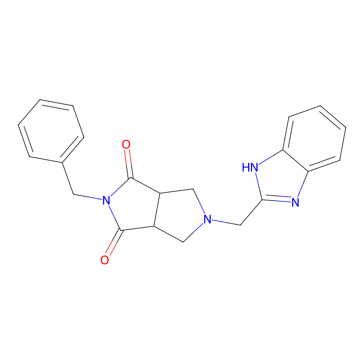 5-[(1H-1,3-benzodiazol-2-yl)methyl]-2-benzyl-octahydropyrrolo[3,4-c]pyrrole-1,3-dione molecular structure, CAS 2741939-99-9