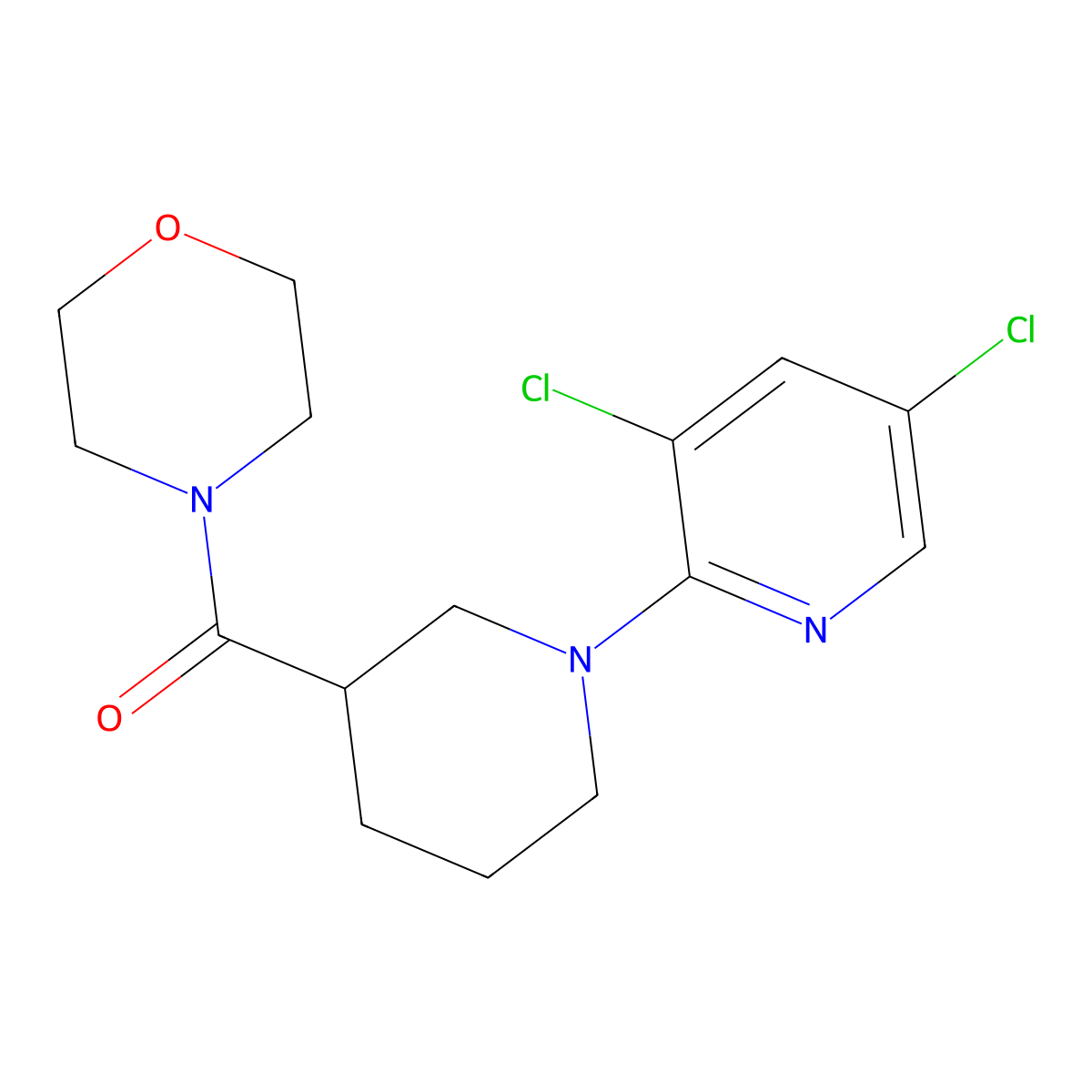 4-[1-(3,5-Dichloropyridin-2-yl)piperidine-3-carbonyl]morpholine molecular structure, CAS 2741940-02-1