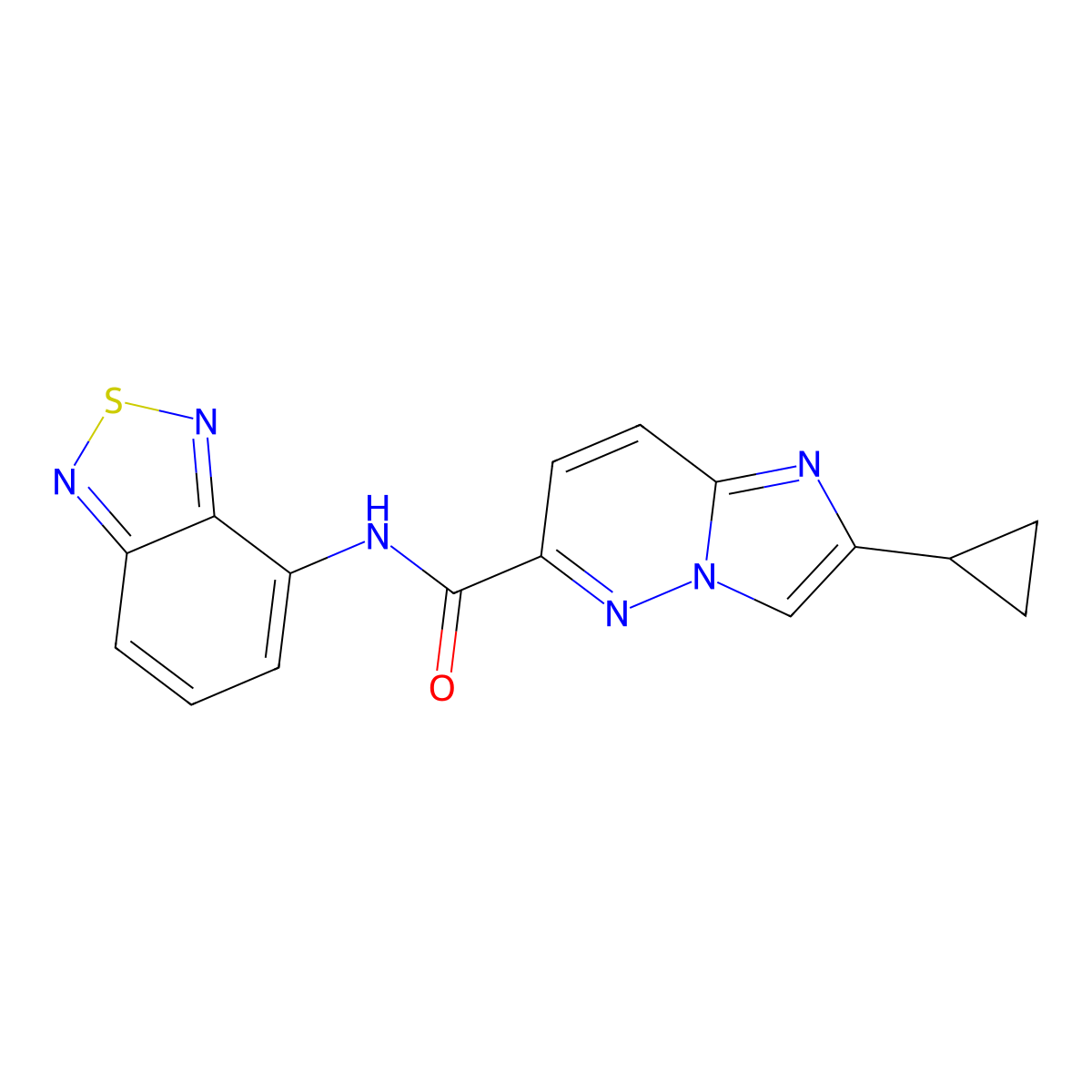 N-(2,1,3-benzothiadiazol-4-yl)-2-cyclopropylimidazo[1,2-b]pyridazine-6-carboxamide molecular structure, CAS 2741940-03-2