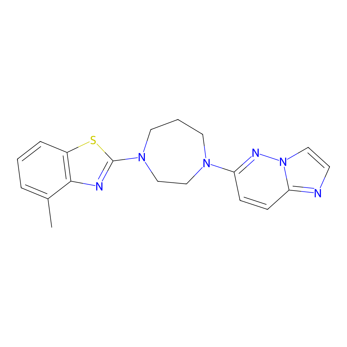 2-(4-{Imidazo[1,2-b]pyridazin-6-yl}-1,4-diazepan-1-yl)-4-methyl-1,3-benzothiazole molecular structure, CAS 2741940-14-5
