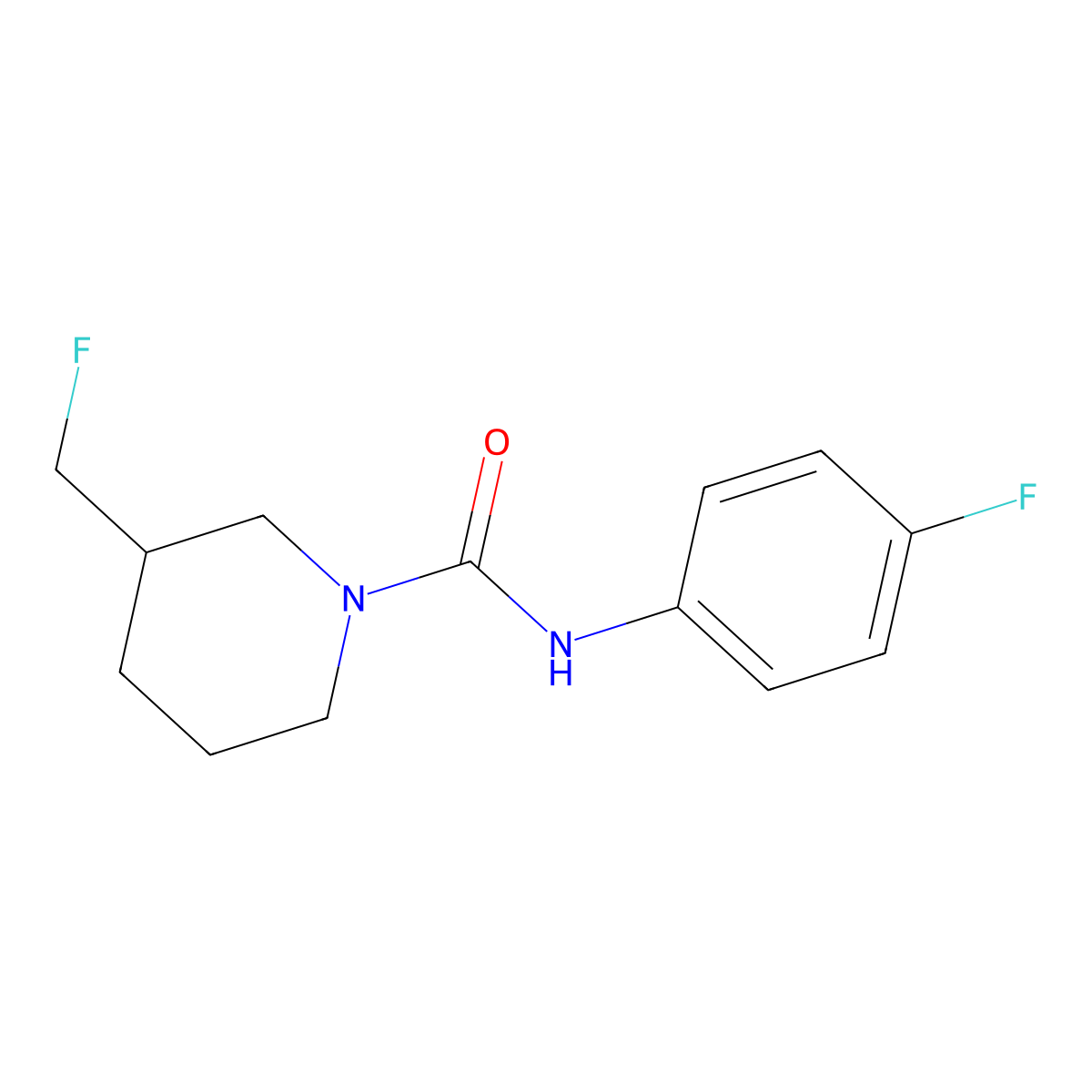 3-(fluoromethyl)-N-(4-fluorophenyl)piperidine-1-carboxamide molecular structure, CAS 2741940-19-0