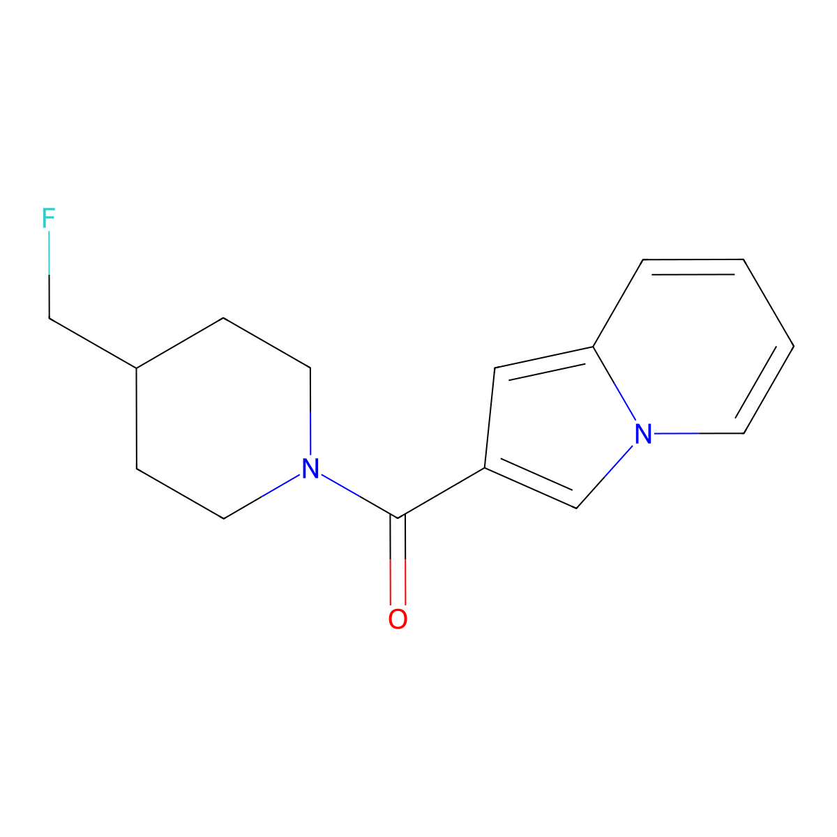 2-[4-(Fluoromethyl)piperidine-1-carbonyl]indolizine molecular structure, CAS 2741940-21-4