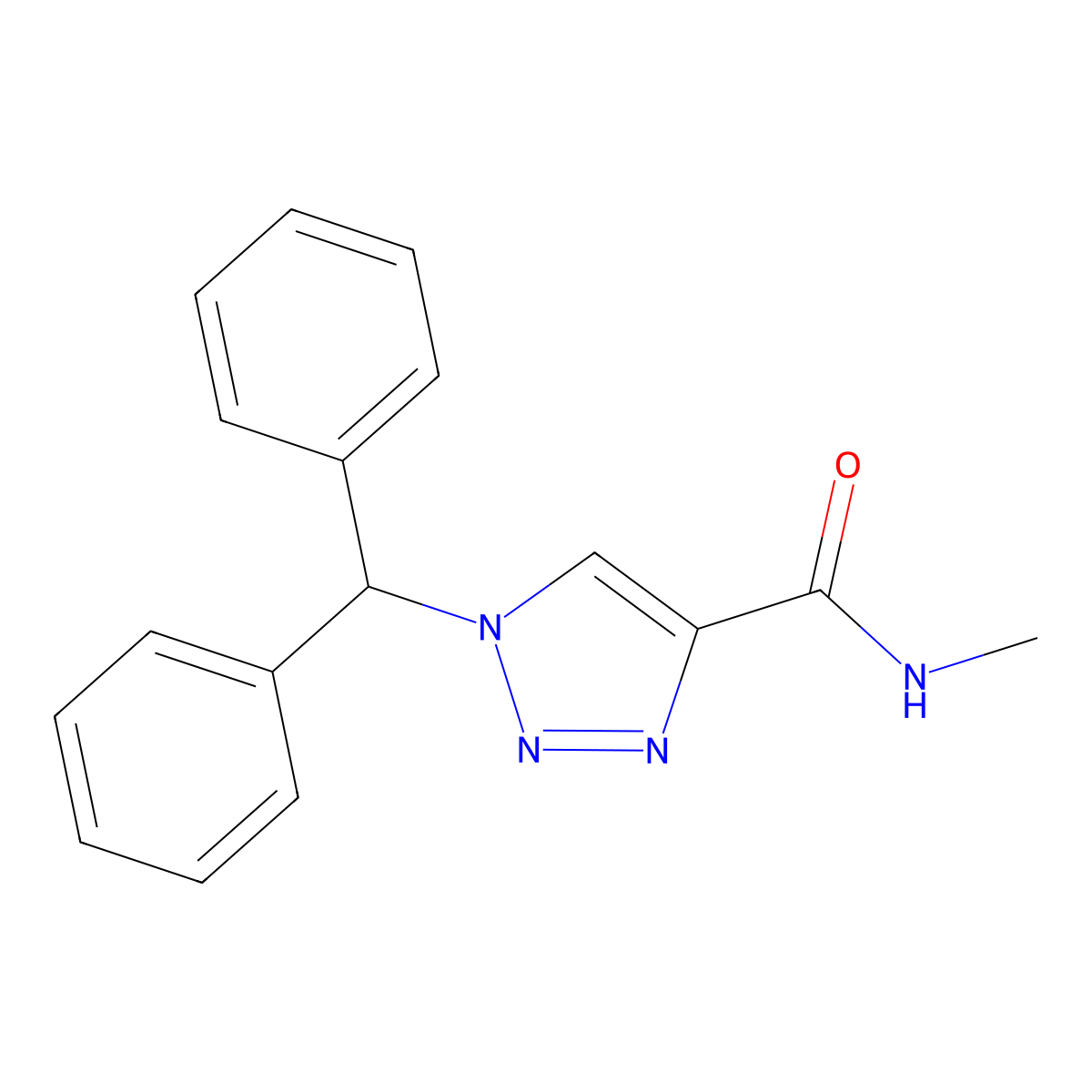 1-(diphenylmethyl)-N-methyl-1H-1,2,3-triazole-4-carboxamide molecular structure, CAS 2741940-28-1
