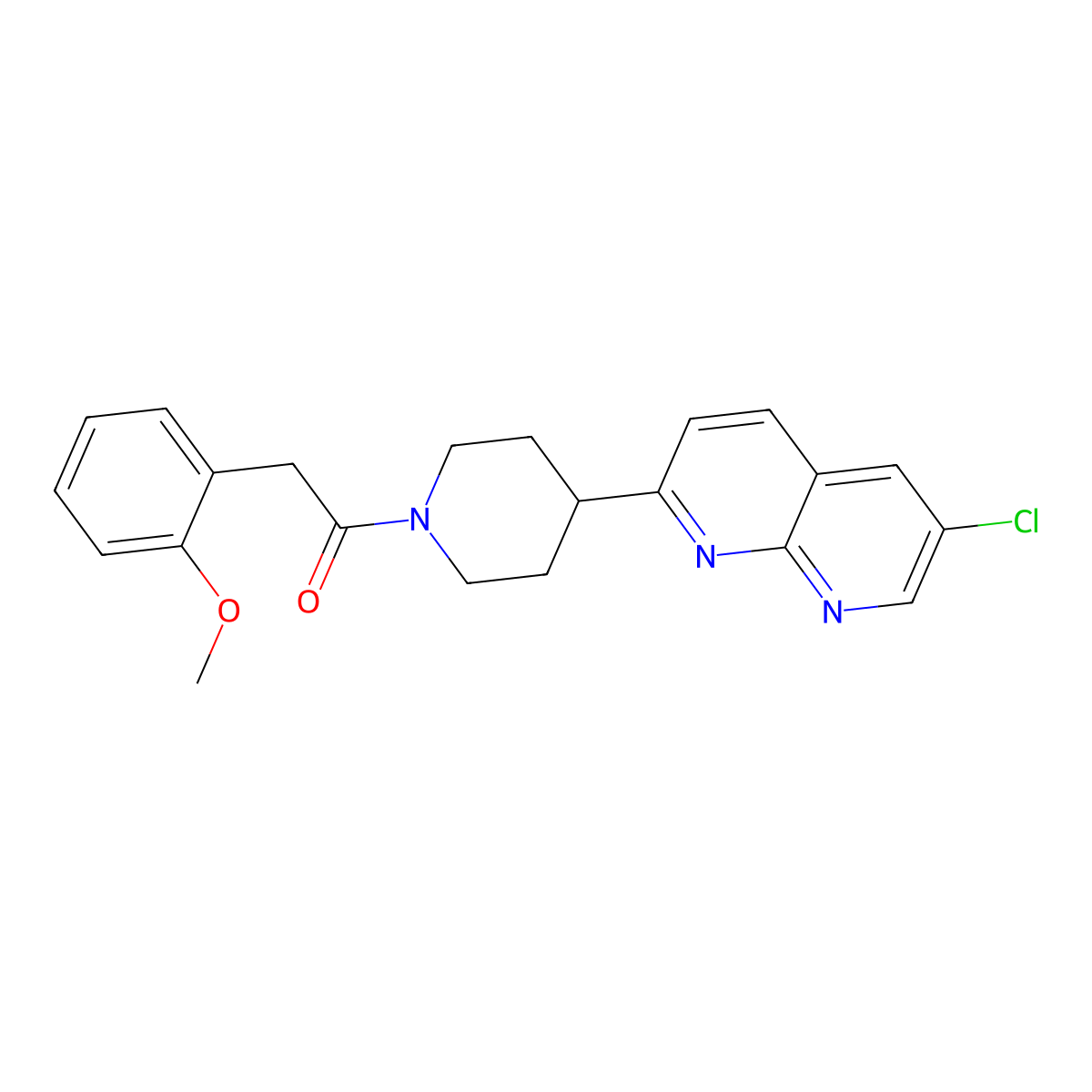 1-[4-(6-Chloro-1,8-naphthyridin-2-yl)piperidin-1-yl]-2-(2-methoxyphenyl)ethan-1-one molecular structure, CAS 2741940-32-7