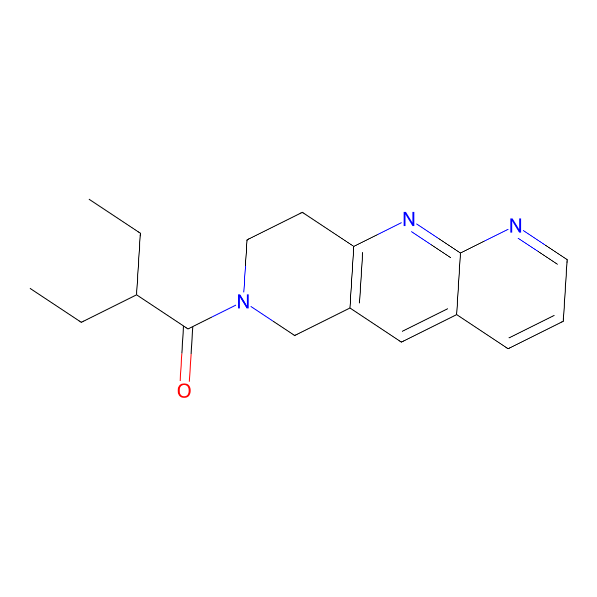 2-ethyl-1-{6H,7H,8H,9H-pyrido[2,3-b]1,6-naphthyridin-7-yl}butan-1-one molecular structure, CAS 2741940-34-9
