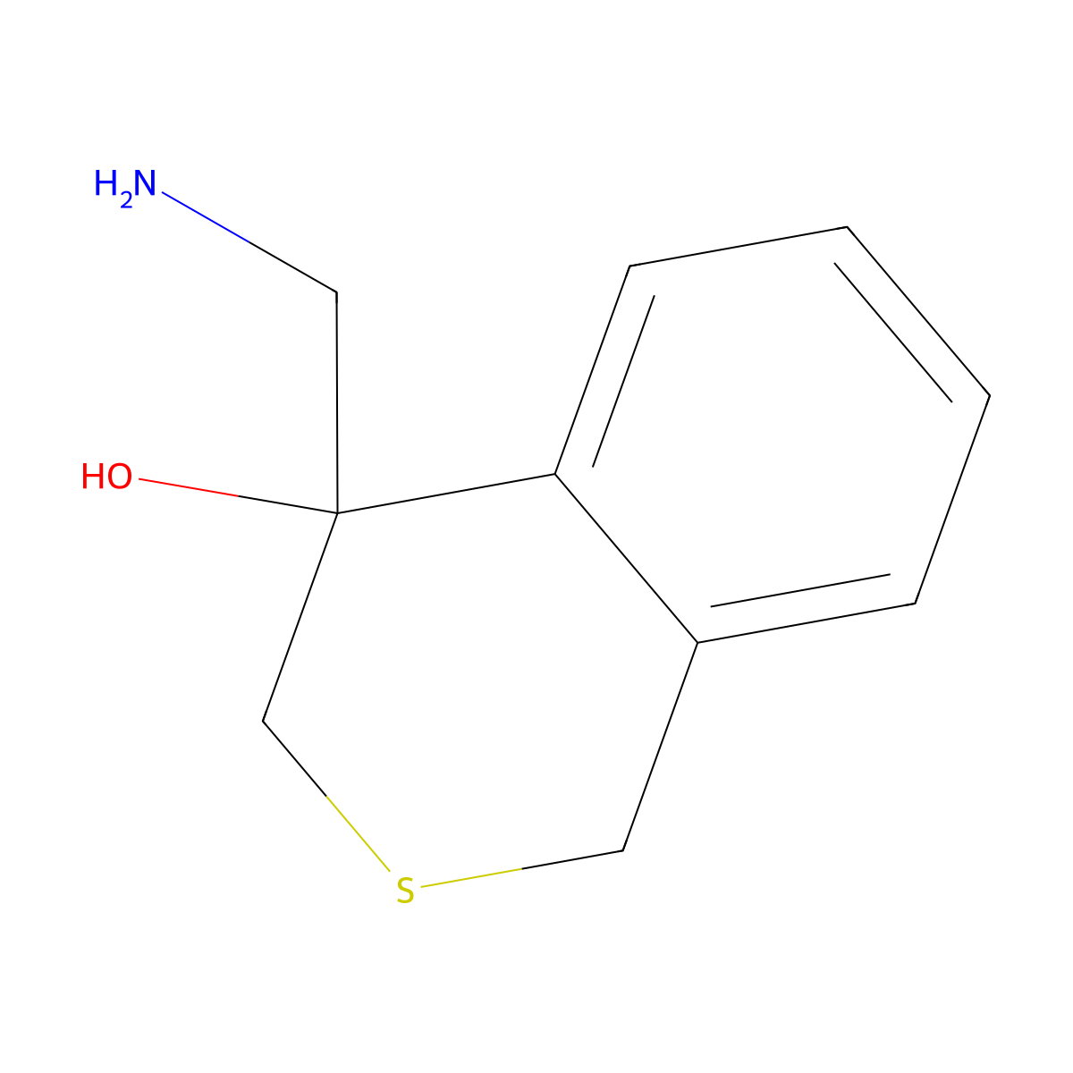 4-(aminomethyl)-3,4-dihydro-1H-2-benzothiopyran-4-ol molecular structure, CAS 2741940-44-1