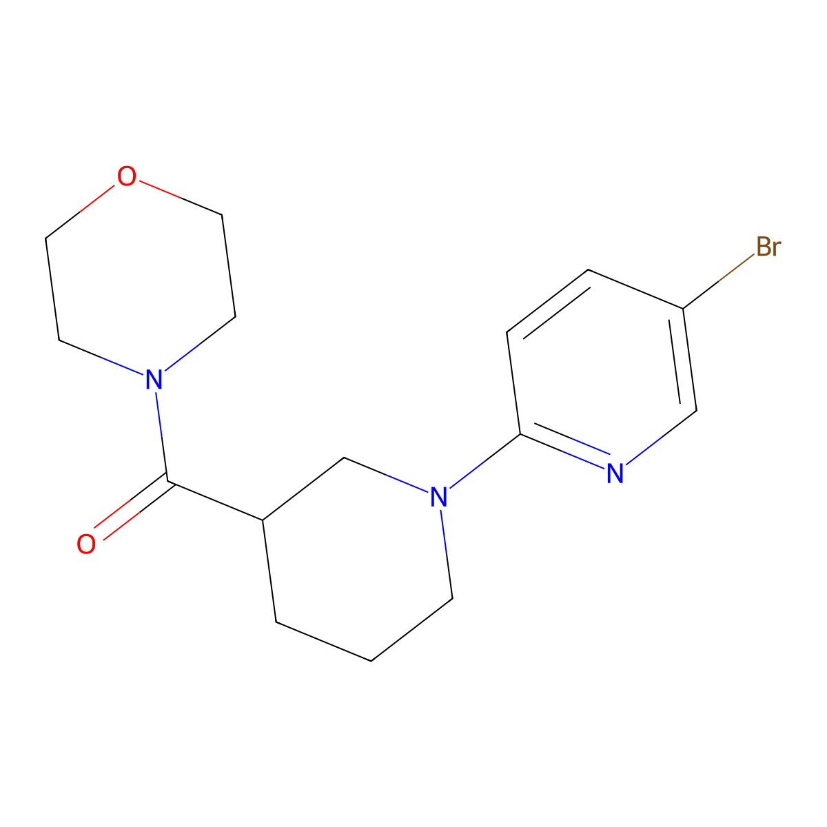 4-[1-(5-Bromopyridin-2-yl)piperidine-3-carbonyl]morpholine molecular structure, CAS 2741940-66-7