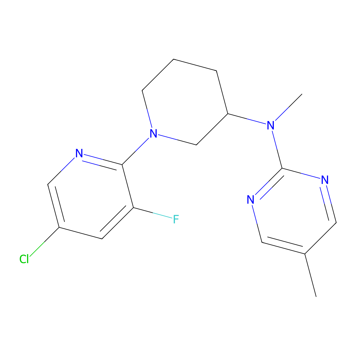 N-[1-(5-chloro-3-fluoropyridin-2-yl)piperidin-3-yl]-N,5-dimethylpyrimidin-2-amine molecular structure, CAS 2741940-83-8