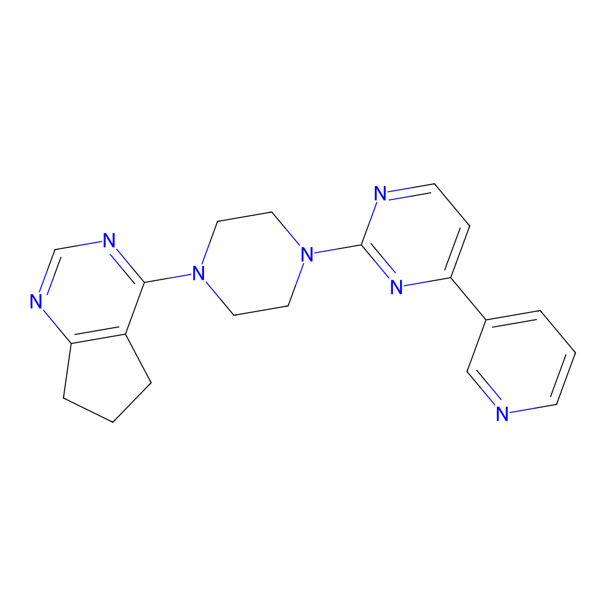 2-(4-{5H,6H,7H-cyclopenta[d]pyrimidin-4-yl}piperazin-1-yl)-4-(pyridin-3-yl)pyrimidine molecular structure, CAS 2741940-86-1