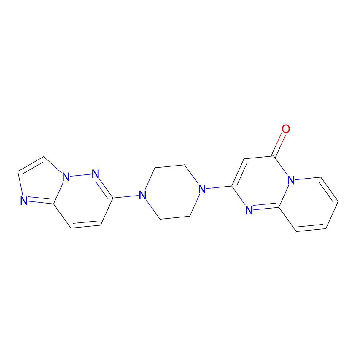 2-(4-{imidazo[1,2-b]pyridazin-6-yl}piperazin-1-yl)-4H-pyrido[1,2-a]pyrimidin-4-one molecular structure, CAS 2741940-88-3