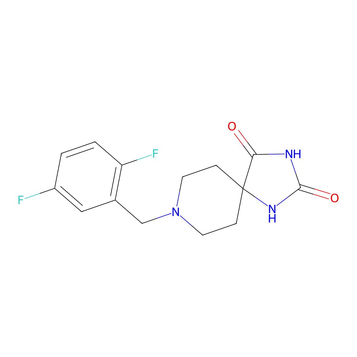 8-[(2,5-Difluorophenyl)methyl]-1,3,8-triazaspiro[4.5]decane-2,4-dione molecular structure, CAS 2741940-92-9