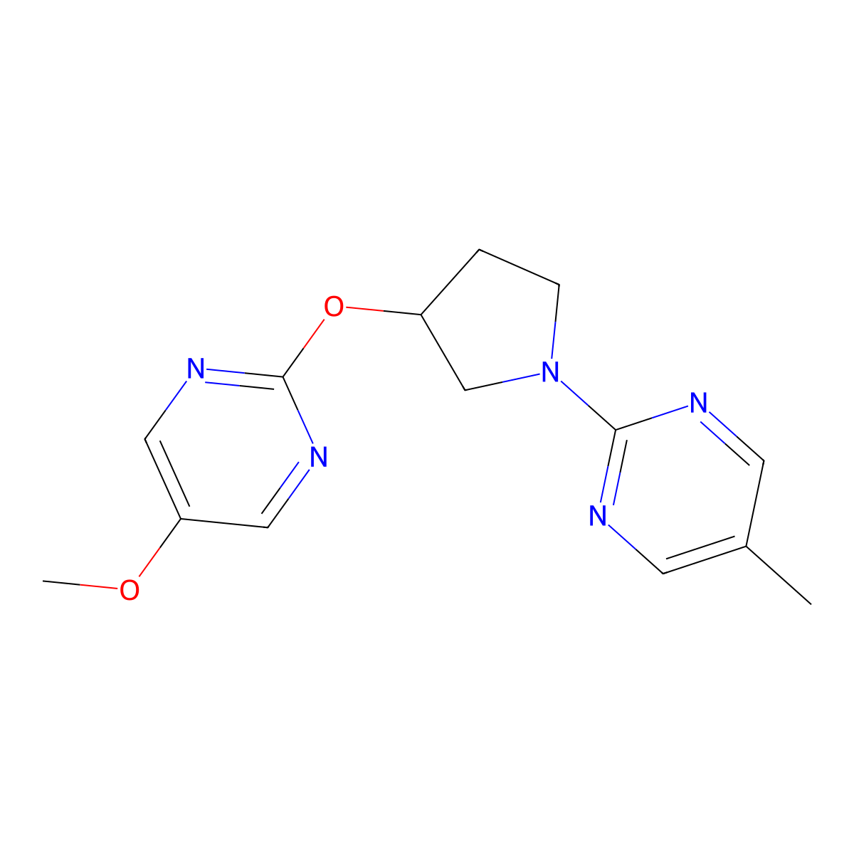 2-{3-[(5-Methoxypyrimidin-2-yl)oxy]pyrrolidin-1-yl}-5-methylpyrimidine molecular structure, CAS 2741941-07-9