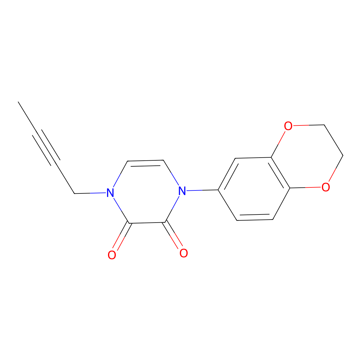 1-(But-2-yn-1-yl)-4-(2,3-dihydro-1,4-benzodioxin-6-yl)-1,2,3,4-tetrahydropyrazine-2,3-dione molecular structure, CAS 2741941-17-1