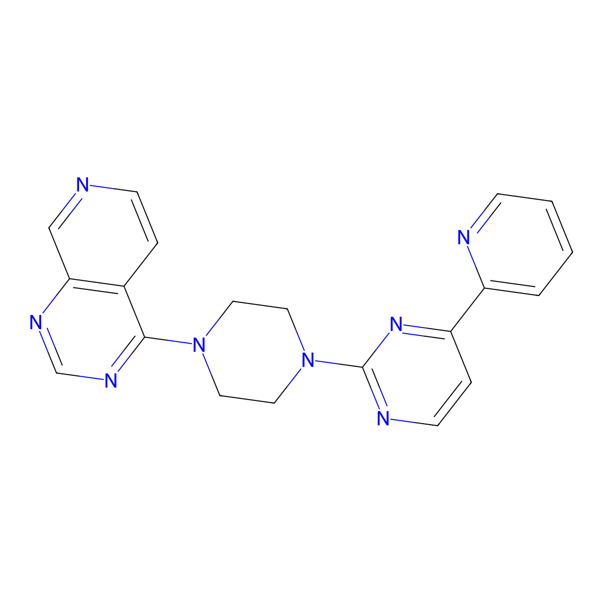 4-(Pyridin-2-yl)-2-(4-{pyrido[3,4-d]pyrimidin-4-yl}piperazin-1-yl)pyrimidine molecular structure, CAS 2741941-19-3