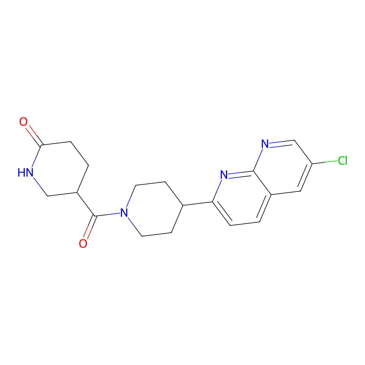 5-[4-(6-Chloro-1,8-naphthyridin-2-yl)piperidine-1-carbonyl]piperidin-2-one molecular structure, CAS 2741941-25-1