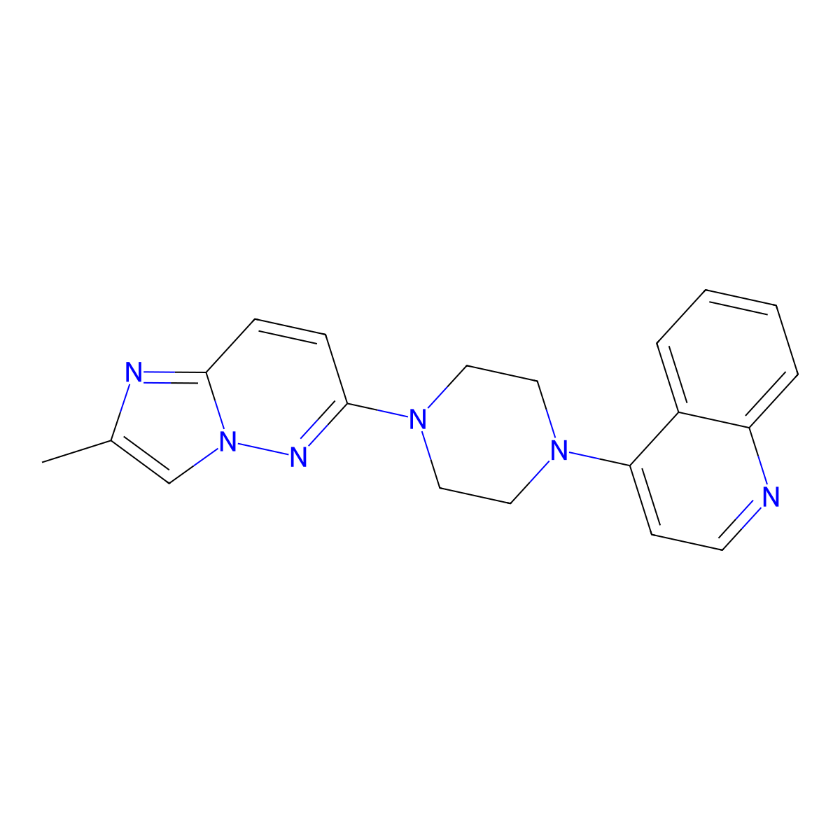 4-(4-{2-Methylimidazo[1,2-b]pyridazin-6-yl}piperazin-1-yl)quinoline molecular structure, CAS 2741941-41-1