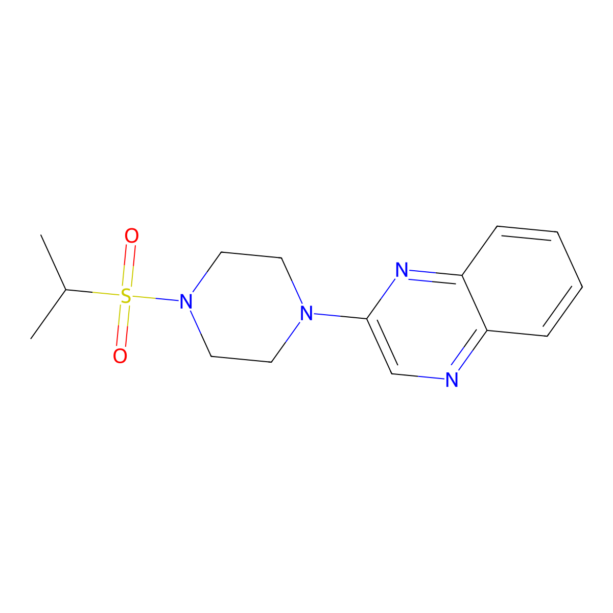 2-[4-(Propane-2-sulfonyl)piperazin-1-yl]quinoxaline molecular structure, CAS 2741941-44-4