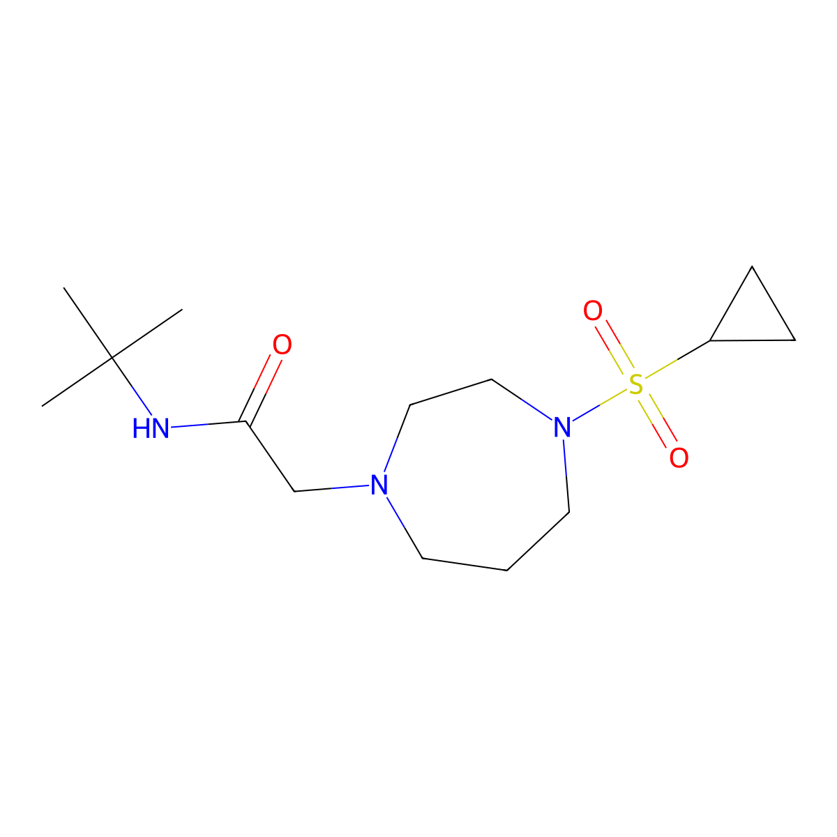 N-tert-butyl-2-[4-(cyclopropanesulfonyl)-1,4-diazepan-1-yl]acetamide molecular structure, CAS 2741941-46-6