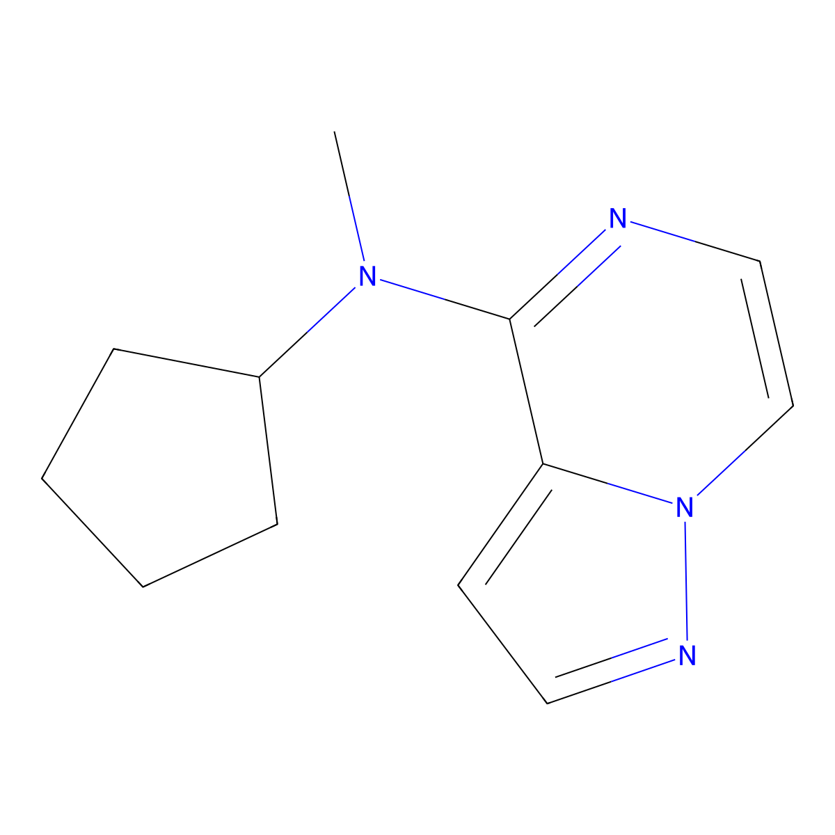N-cyclopentyl-N-methylpyrazolo[1,5-a]pyrazin-4-amine molecular structure, CAS 2741941-58-0