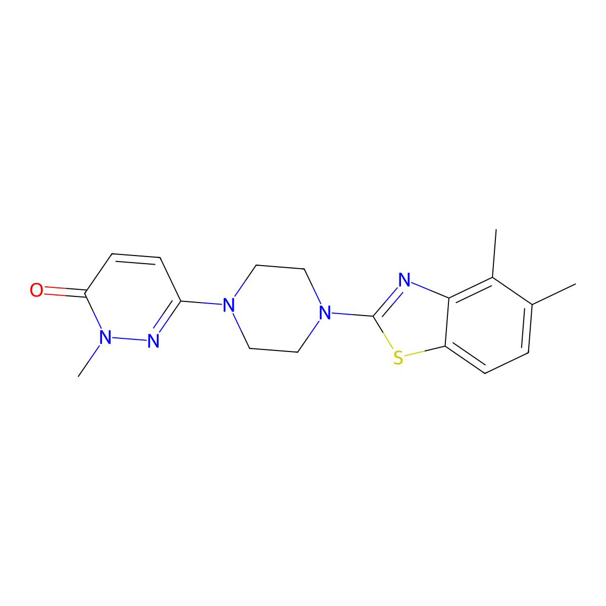 6-[4-(4,5-Dimethyl-1,3-benzothiazol-2-yl)piperazin-1-yl]-2-methyl-2,3-dihydropyridazin-3-one molecular structure, CAS 2741941-60-4
