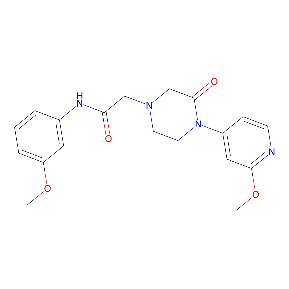 N-(3-methoxyphenyl)-2-[4-(2-methoxypyridin-4-yl)-3-oxopiperazin-1-yl]acetamide molecular structure, CAS 2741941-61-5