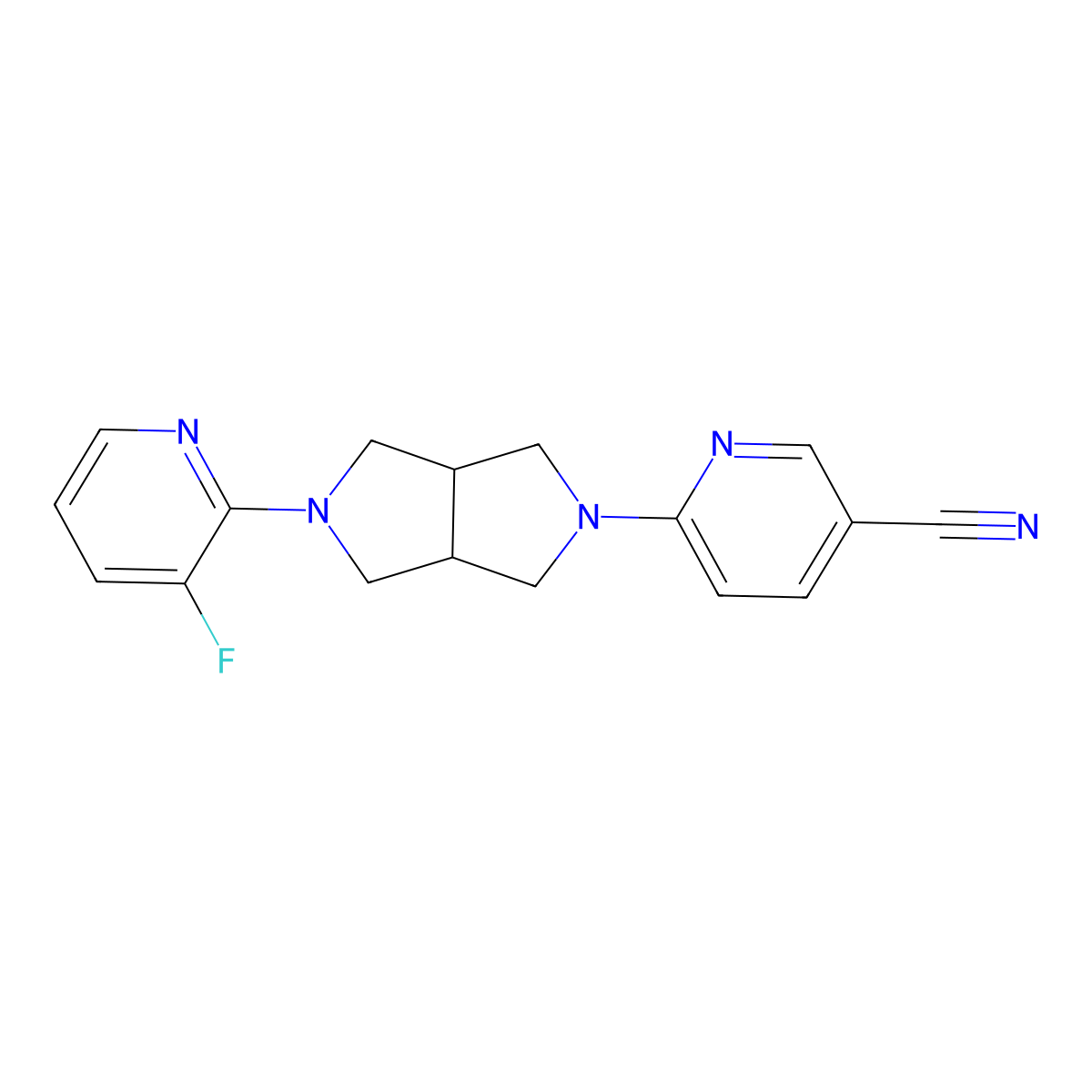 6-[5-(3-Fluoropyridin-2-yl)-octahydropyrrolo[3,4-c]pyrrol-2-yl]pyridine-3-carbonitrile molecular structure, CAS 2741941-66-0