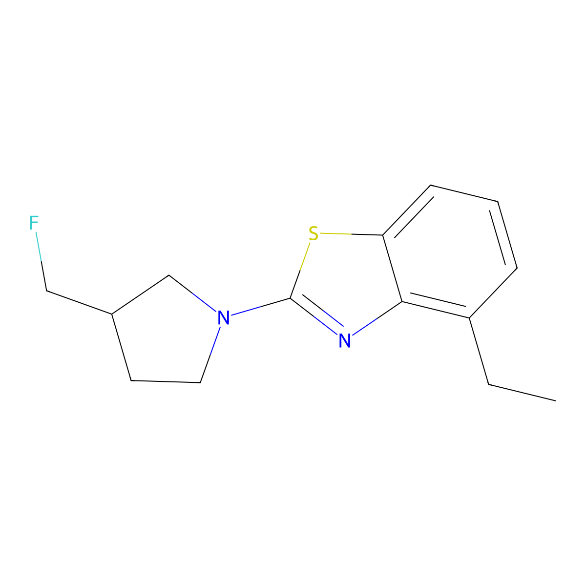 4-Ethyl-2-[3-(fluoromethyl)pyrrolidin-1-yl]-1,3-benzothiazole molecular structure, CAS 2741941-72-8