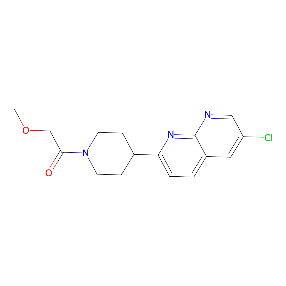 1-[4-(6-Chloro-1,8-naphthyridin-2-yl)piperidin-1-yl]-2-methoxyethan-1-one molecular structure, CAS 2741941-75-1