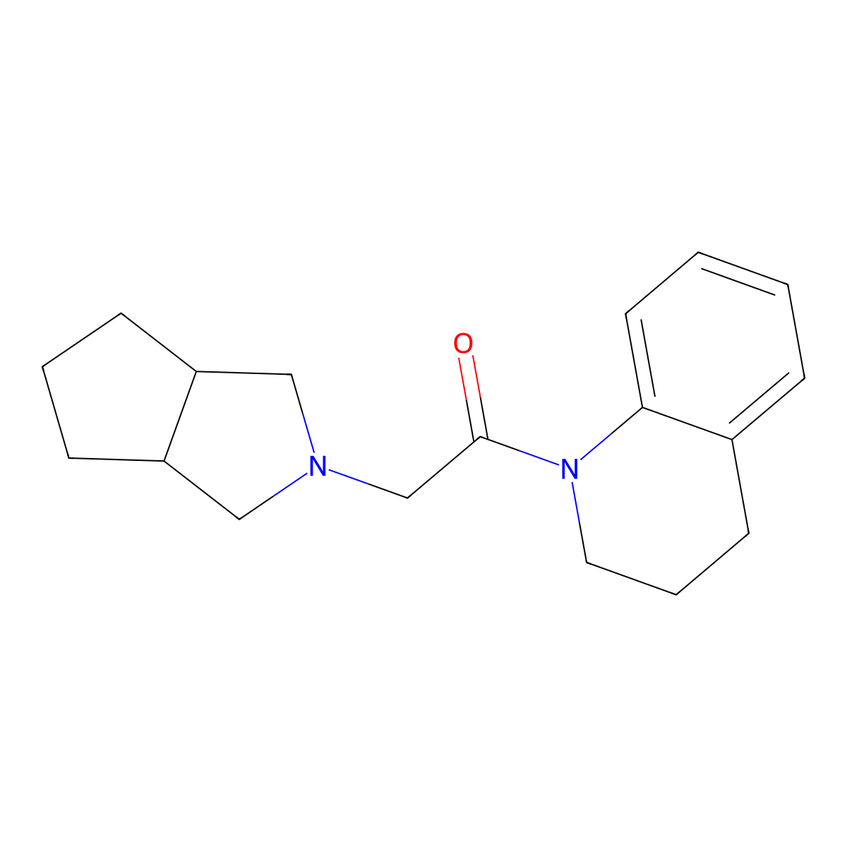 2-{Octahydrocyclopenta[c]pyrrol-2-yl}-1-(1,2,3,4-tetrahydroquinolin-1-yl)ethan-1-one molecular structure, CAS 2741941-77-3
