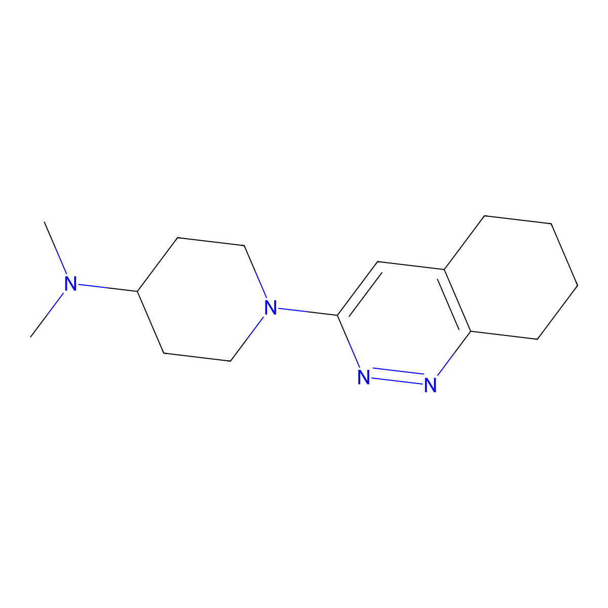 N,N-dimethyl-1-(5,6,7,8-tetrahydrocinnolin-3-yl)piperidin-4-amine molecular structure, CAS 2741941-85-3