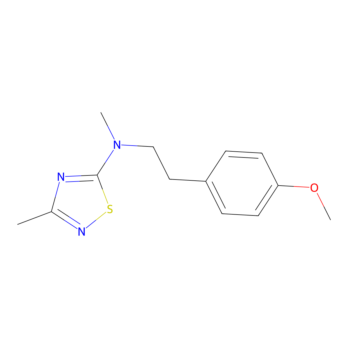 N-[2-(4-methoxyphenyl)ethyl]-N,3-dimethyl-1,2,4-thiadiazol-5-amine molecular structure, CAS 2741941-87-5