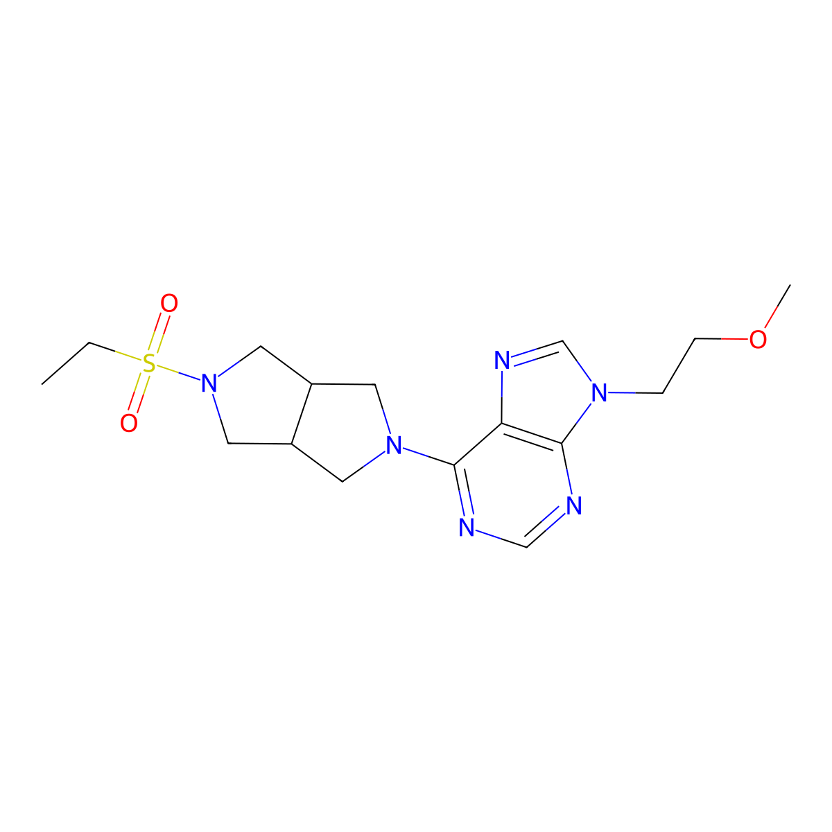 6-[5-(ethanesulfonyl)-octahydropyrrolo[3,4-c]pyrrol-2-yl]-9-(2-methoxyethyl)-9H-purine molecular structure, CAS 2741941-88-6