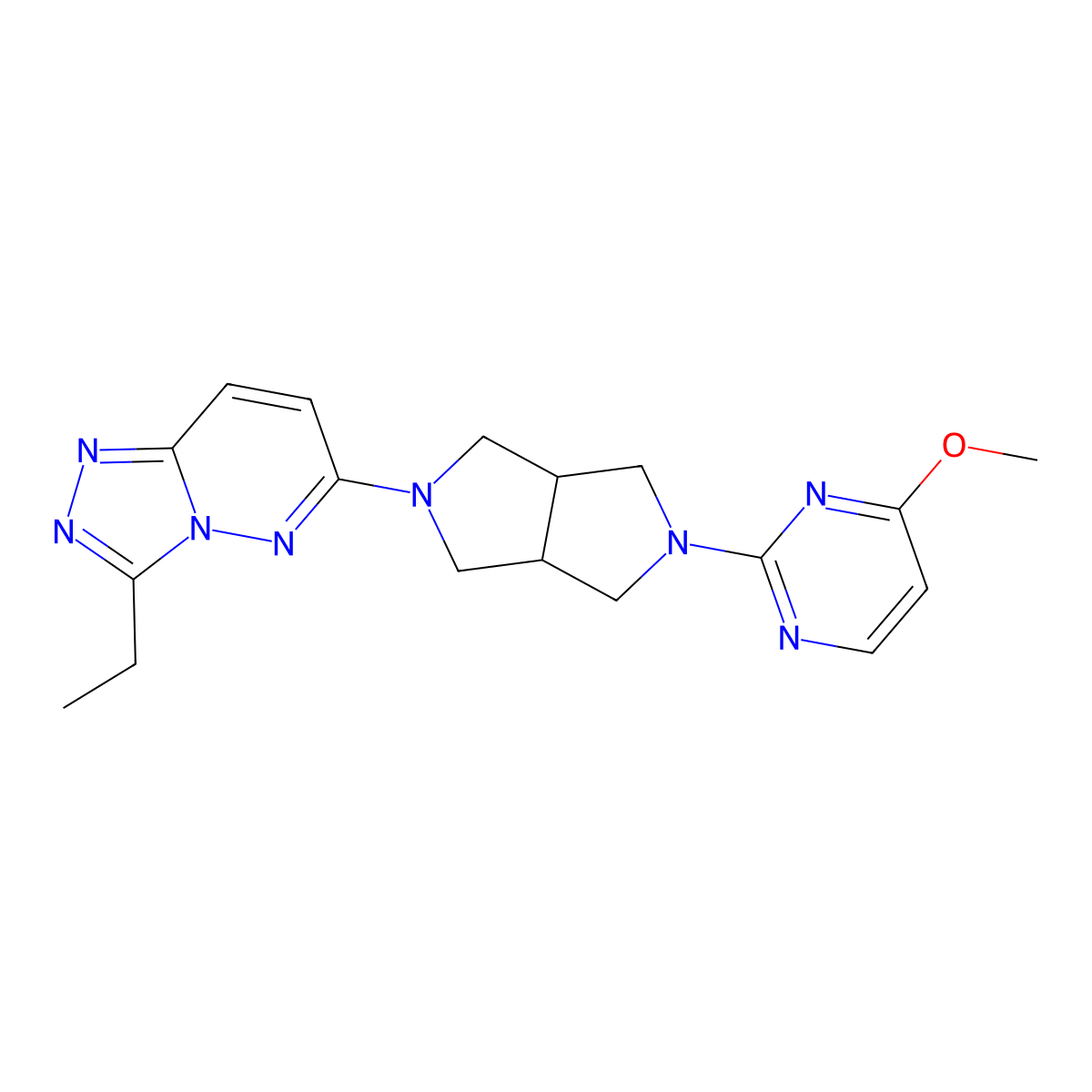 2-(5-{3-Ethyl-[1,2,4]triazolo[4,3-b]pyridazin-6-yl}-octahydropyrrolo[3,4-c]pyrrol-2-yl)-4-methoxypyrimidine molecular structure, CAS 2741941-90-0