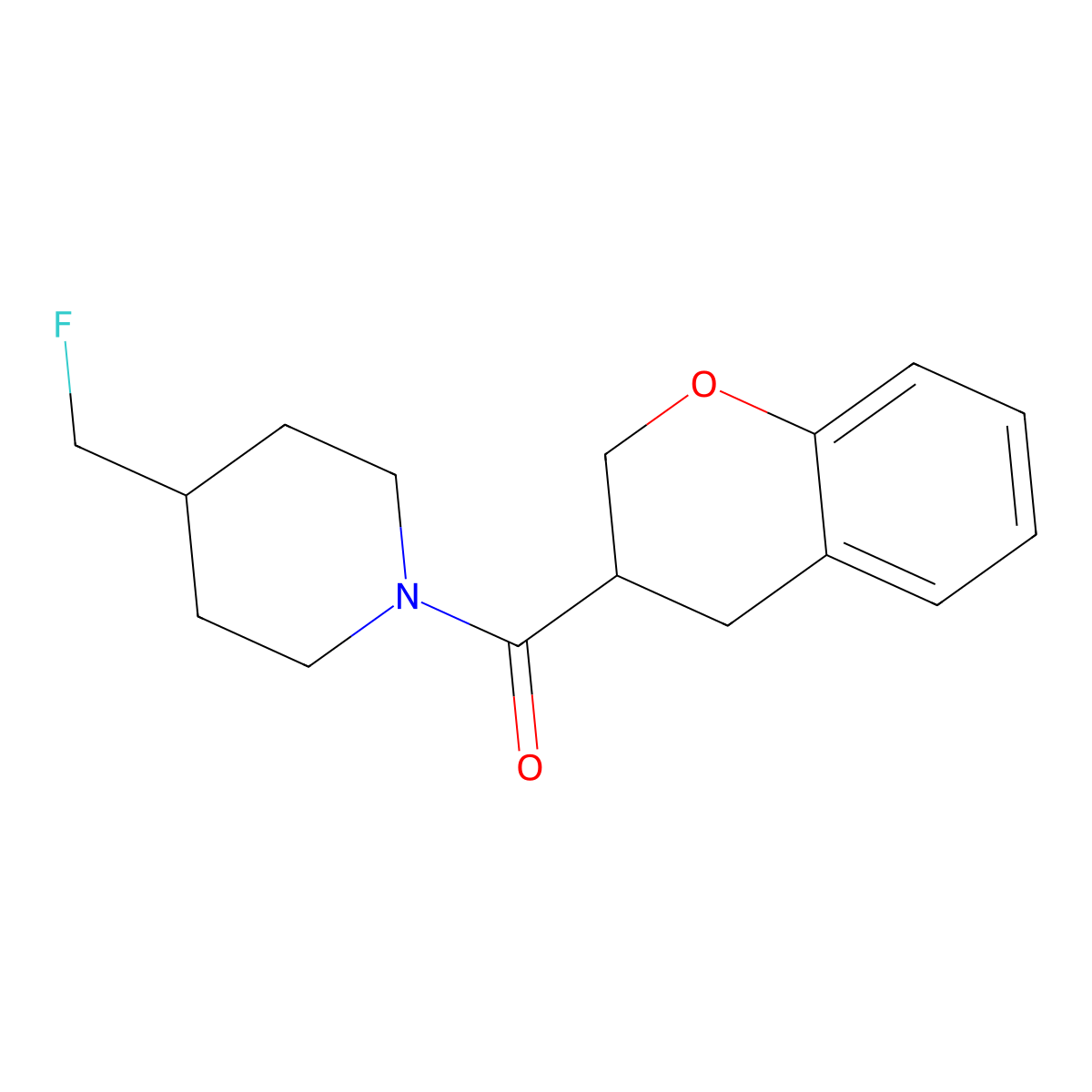 1-(3,4-dihydro-2H-1-benzopyran-3-carbonyl)-4-(fluoromethyl)piperidine molecular structure, CAS 2741941-96-6
