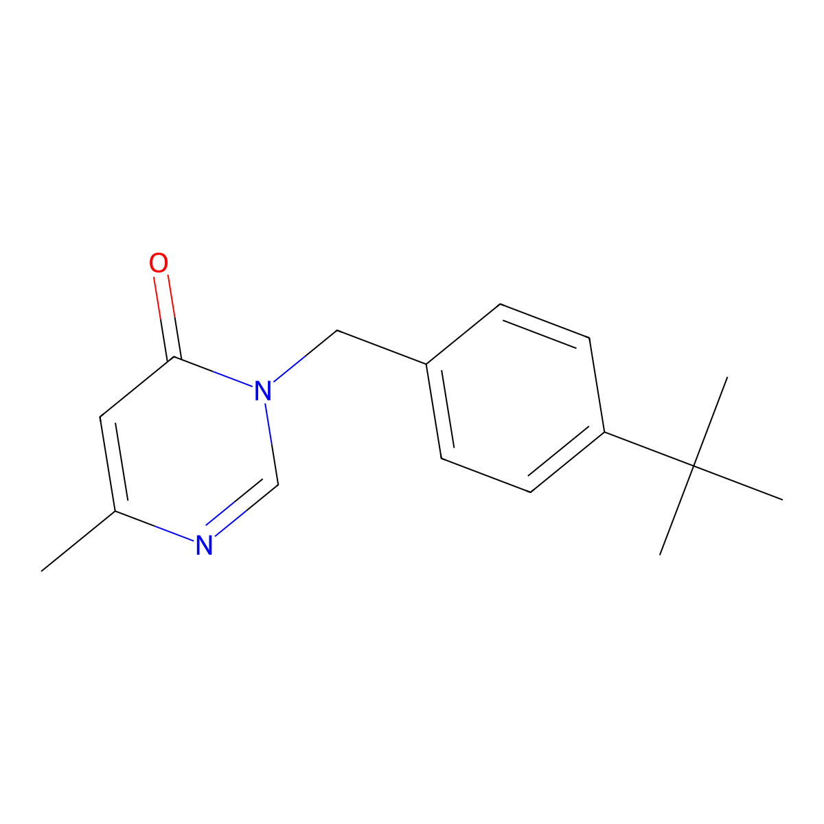 3-[(4-Tert-butylphenyl)methyl]-6-methyl-3,4-dihydropyrimidin-4-one molecular structure, CAS 2741941-98-8