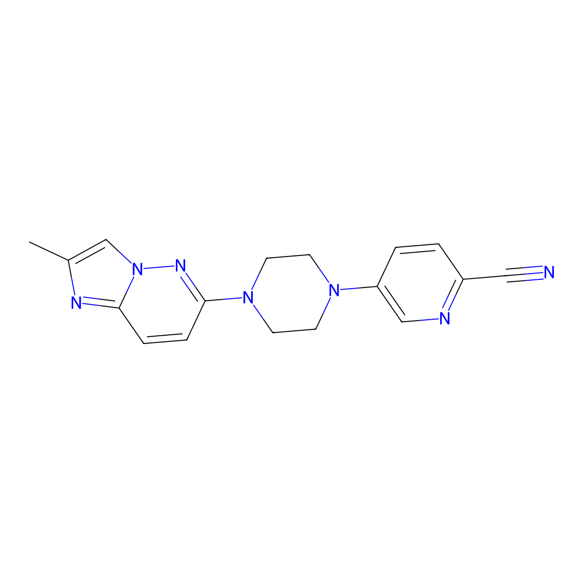 5-(4-{2-Methylimidazo[1,2-b]pyridazin-6-yl}piperazin-1-yl)pyridine-2-carbonitrile molecular structure, CAS 2741941-99-9
