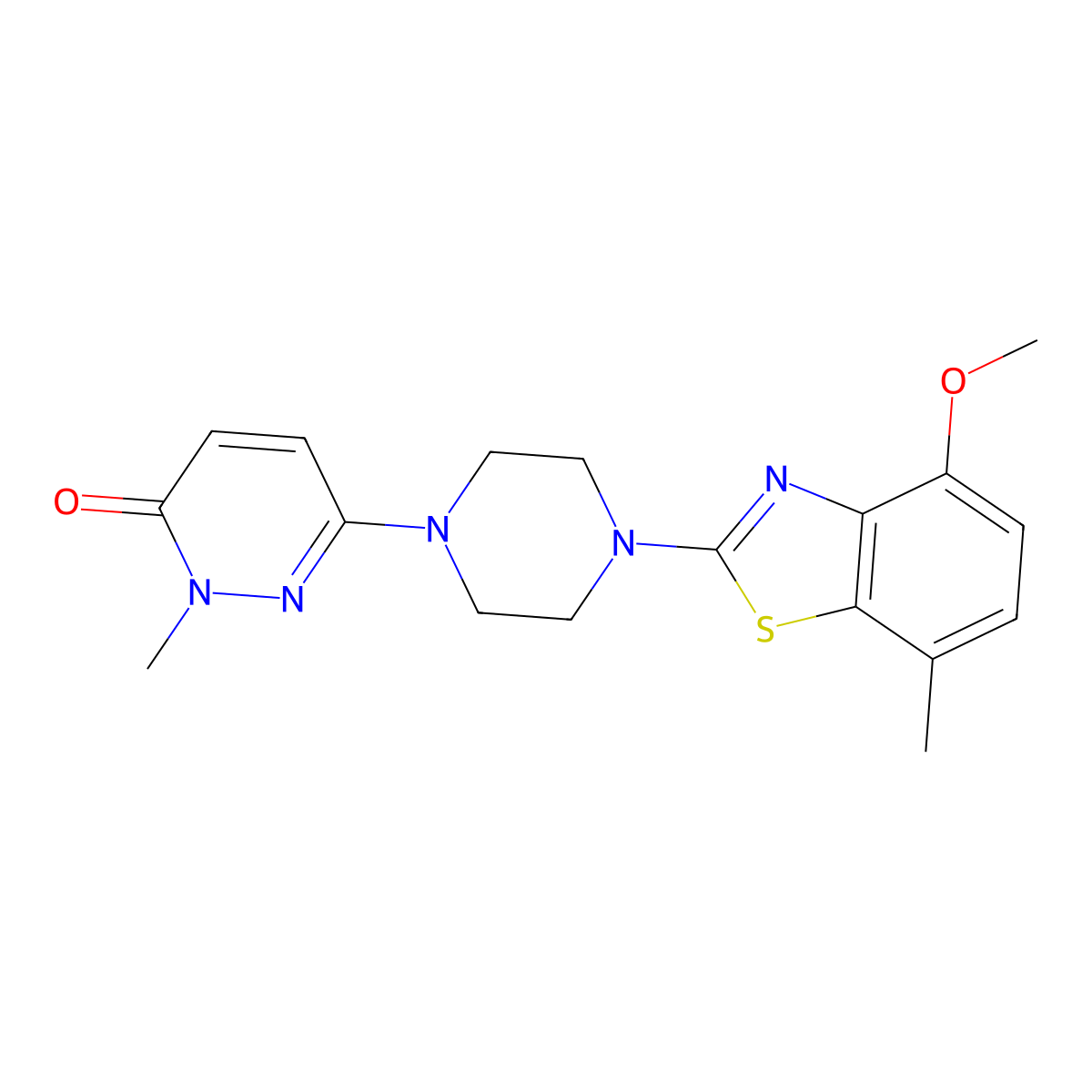 6-[4-(4-Methoxy-7-methyl-1,3-benzothiazol-2-yl)piperazin-1-yl]-2-methyl-2,3-dihydropyridazin-3-one molecular structure, CAS 2741942-02-7