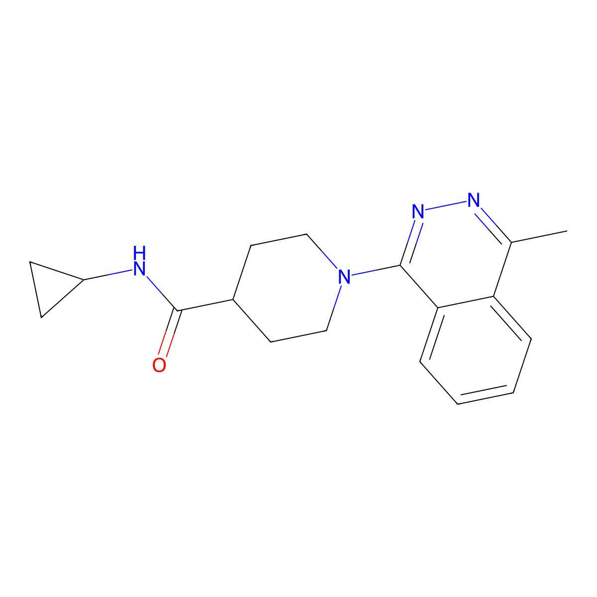 N-cyclopropyl-1-(4-methylphthalazin-1-yl)piperidine-4-carboxamide molecular structure, CAS 2741942-08-3