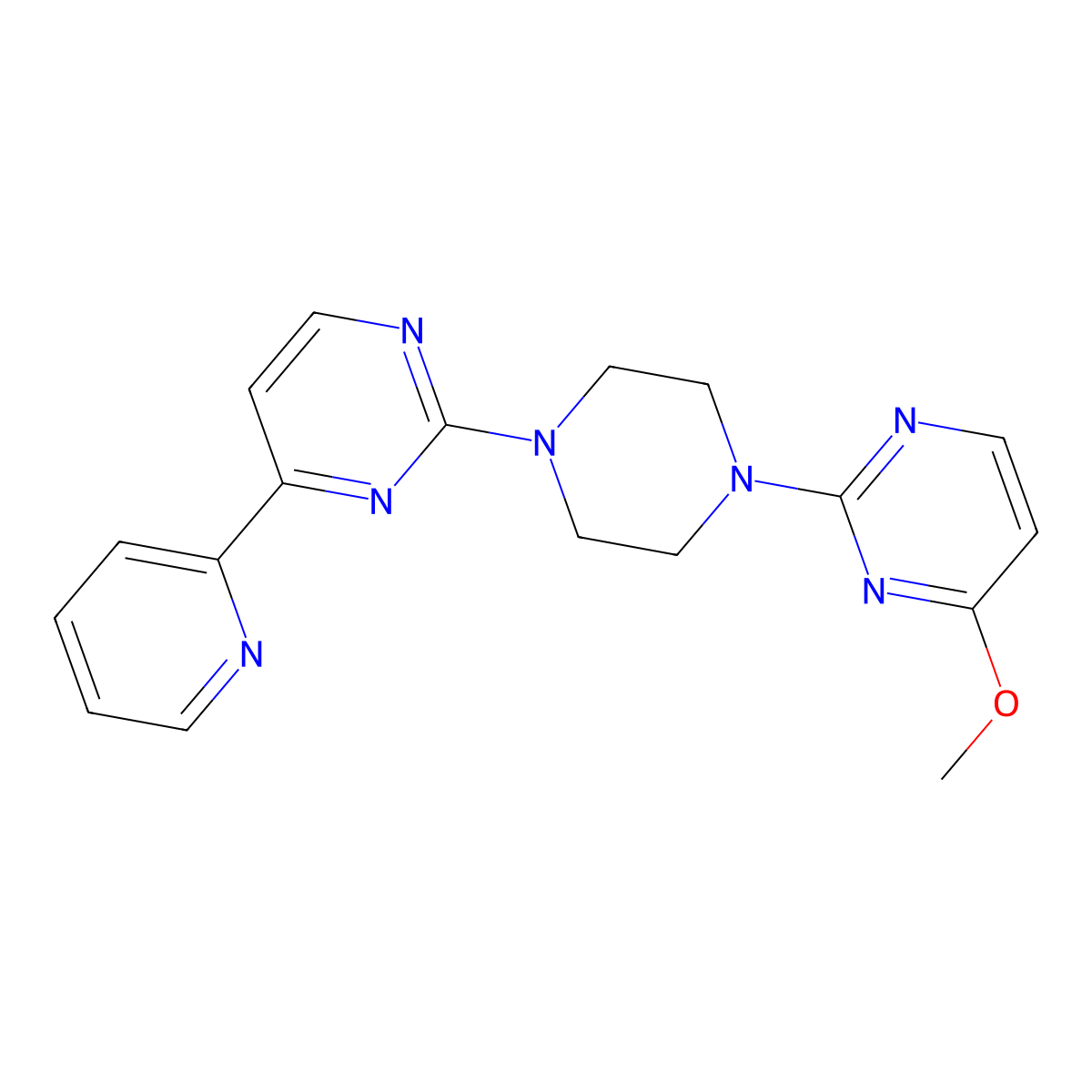 2-[4-(4-Methoxypyrimidin-2-yl)piperazin-1-yl]-4-(pyridin-2-yl)pyrimidine molecular structure, CAS 2741942-12-9