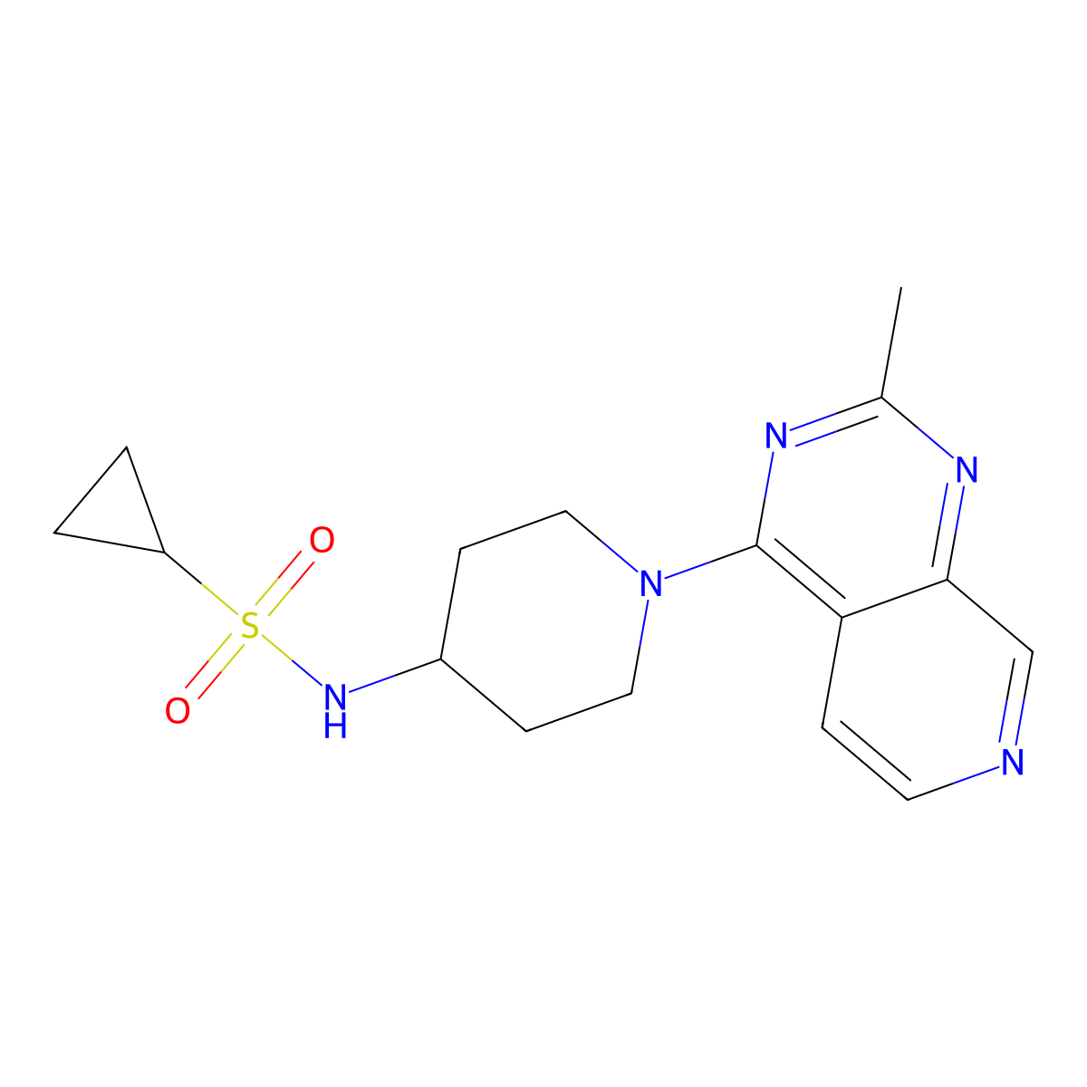 N-(1-{2-methylpyrido[3,4-d]pyrimidin-4-yl}piperidin-4-yl)cyclopropanesulfonamide molecular structure, CAS 2741942-26-5