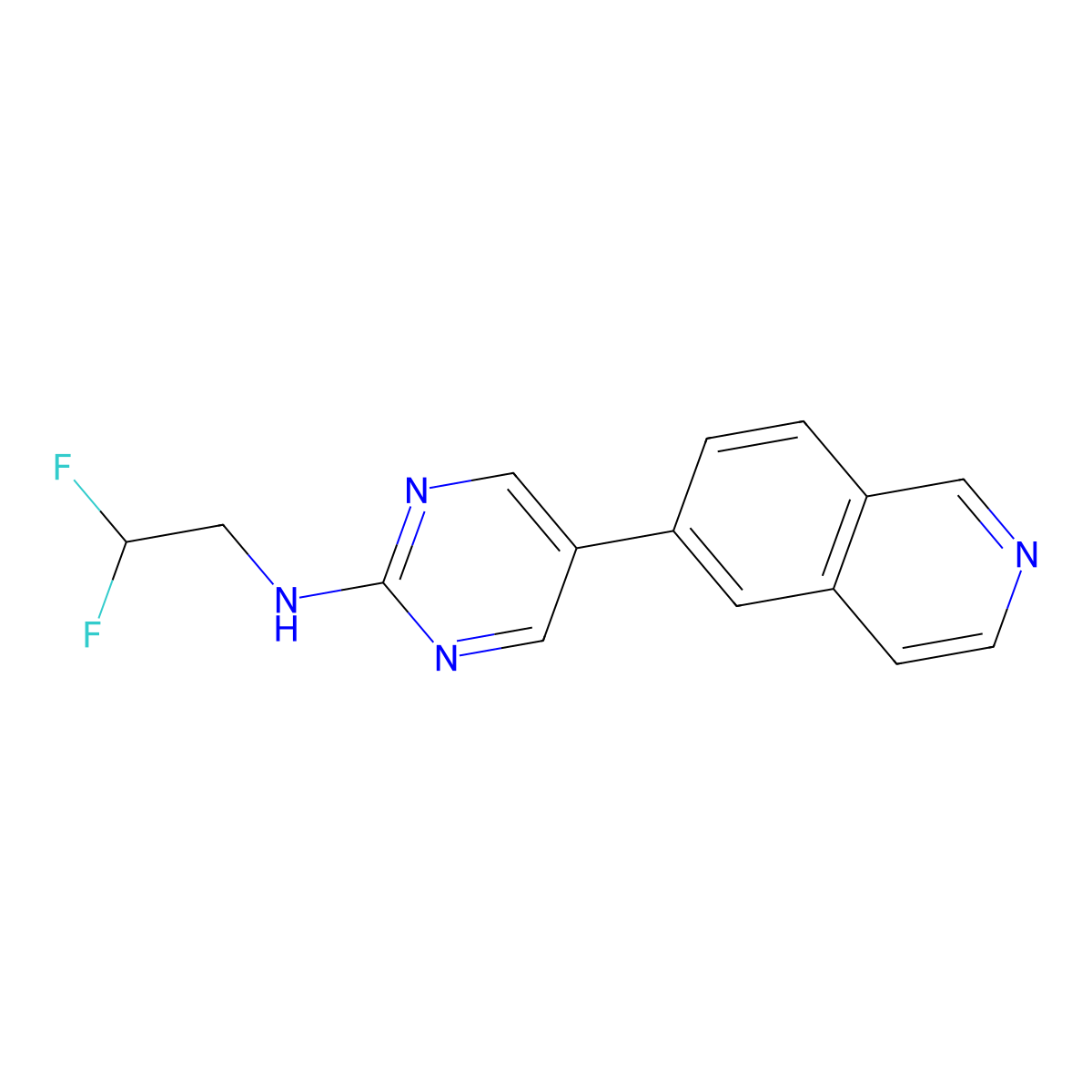 N-(2,2-difluoroethyl)-5-(isoquinolin-6-yl)pyrimidin-2-amine molecular structure, CAS 2741942-28-7